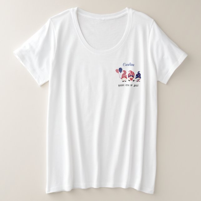 Plus Size, Name Cute Gnomes, Comfy White T-Shirt (Design Front)