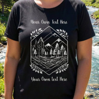 Plus Size Nature Hexagon Mountain Your Text T-Shirt