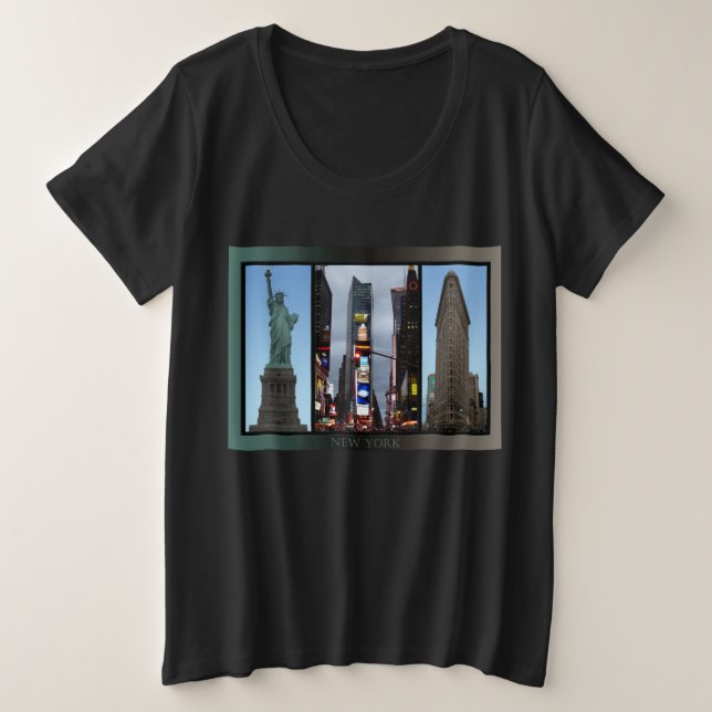 Plus Size New York Souvenir T-Shirt - Customizable (Design Front)