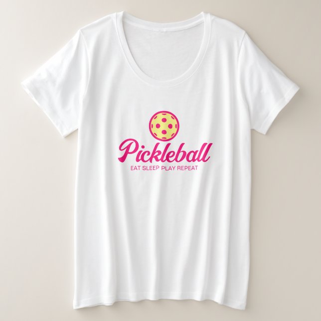 Plus size pickleball t shirts for women (Design Front)