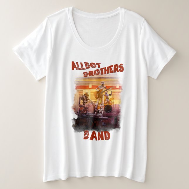 Plus Size tshirt with Allbot Brother's Band / BSR (Design Front)