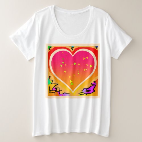 Plus Size Women Hearts Graphic t_Shirt