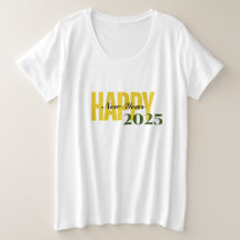 Plus-Size Women's "Happy New Year 2025" T-Shirt