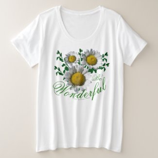 Plus Size Yellow White Daisy Flowers Plus Size T-Shirt