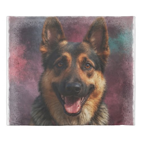 Plush Alsatian Artistic Portrait Duvet Cover