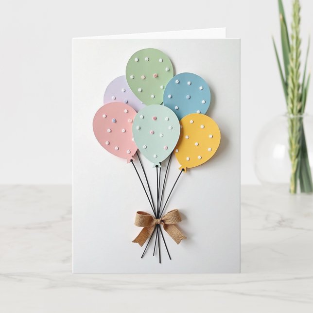 Plush Balloon Birthday Card (Front)