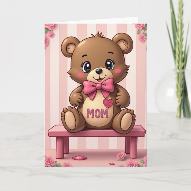 Plush Bear Moms Love Card (Front)