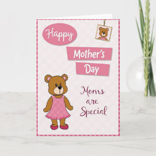 Plush Bear Mothers Day Scene Card
