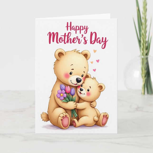 Plush Bears Happy Mothers Day Card (Front)