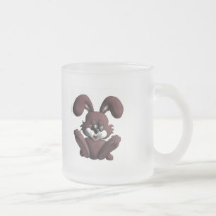 plush bunny frosted glass coffee mug