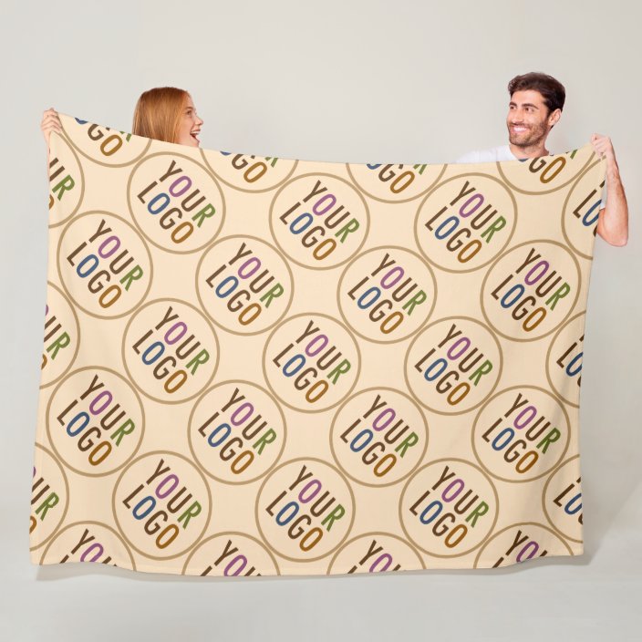 Plush Custom Fleece Blanket Company Logo Branded