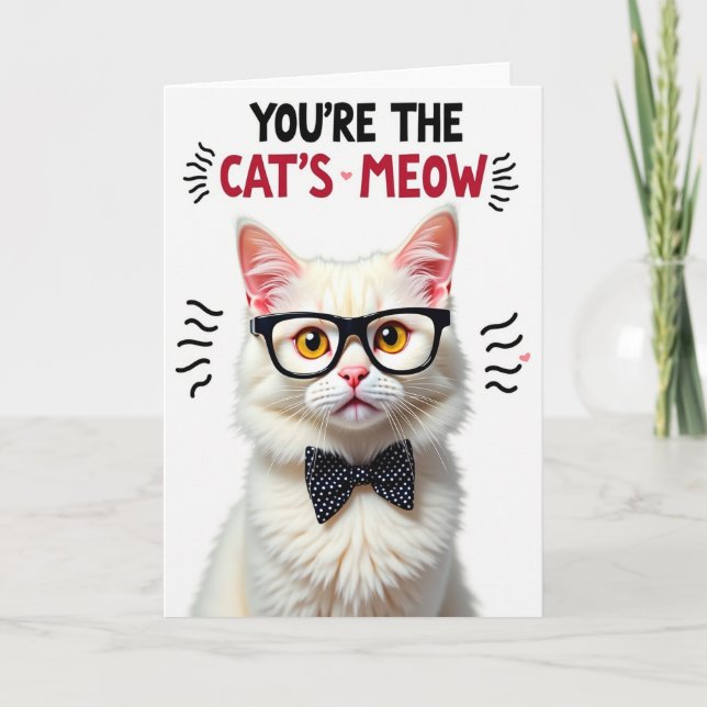 Plush Elegant Feline Friend Card (Front)