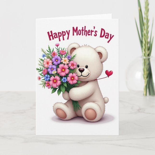 Plush Floral Mothers Day Card (Front)