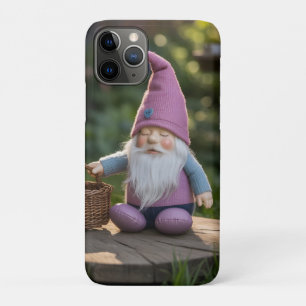 Plush Gnome Figurine with Woven Basket in Summer iPhone 11 Pro Case