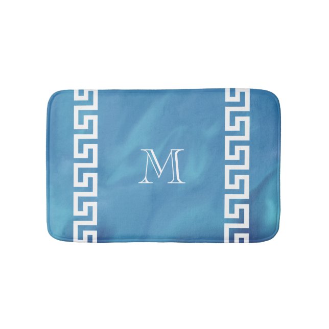 Plush Greek Key Bath Mat (Front)