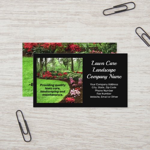 Plush Green Landscape Lawn Care Business Business Card Templates