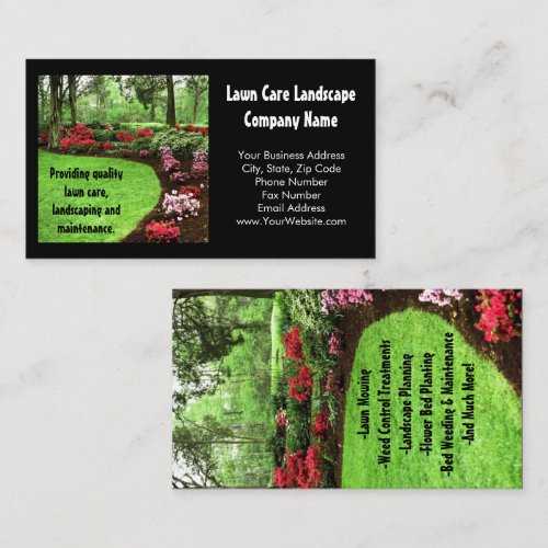 Plush Green Landscape Lawn Care Business Business Card