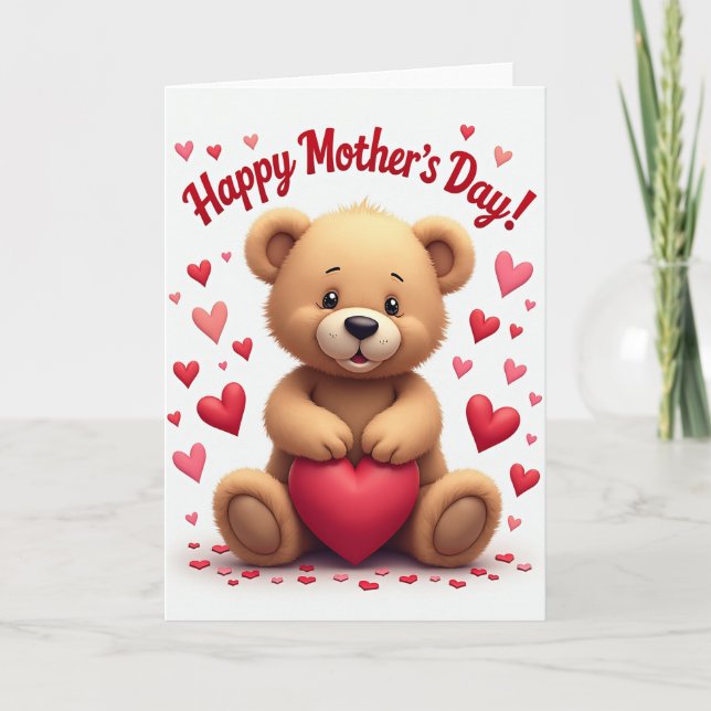 Plush Heart Mothers Day Card (Front)