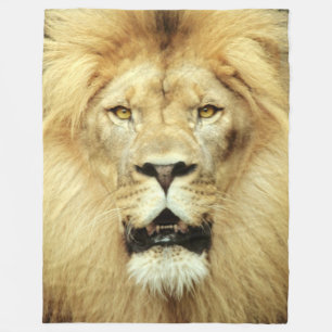 Plush Lion Head Photo Fleece Blanket