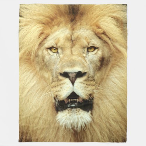 Plush Lion Head Photo Fleece Blanket