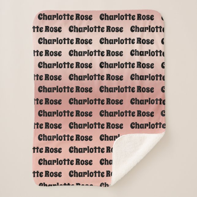 Plush Personalized Baby Name  Sherpa Blanket (Front)