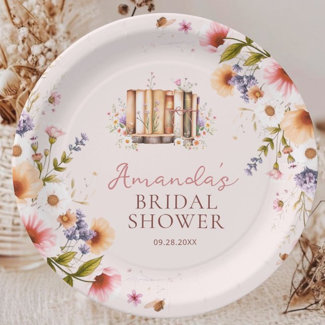 Plush Pink Storybooks Bridal Shower Party  Paper Plates (Creator Uploaded)