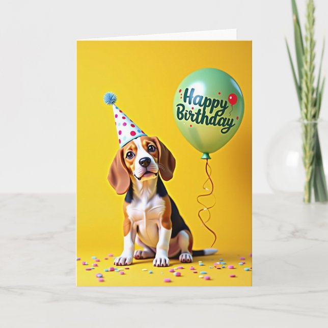 Plush Pup Birthday Card (Front)