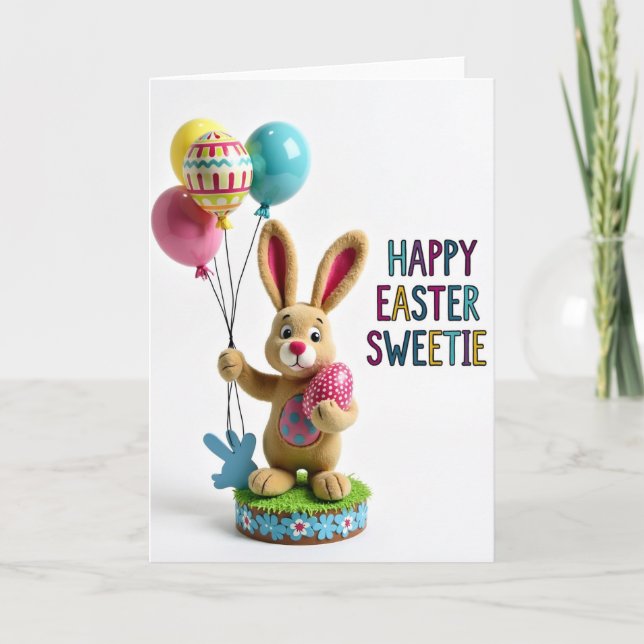 Plush Rabbit Season Greetings Card (Front)