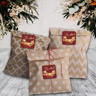 Plush RedThanksgiving Friendsgiving Dinner Custom Square Sticker