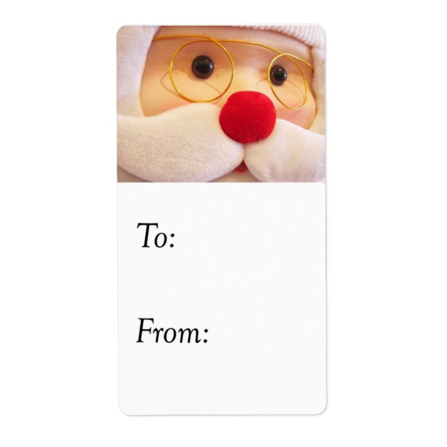 Plush Santa Claus Gift Tag (Front)