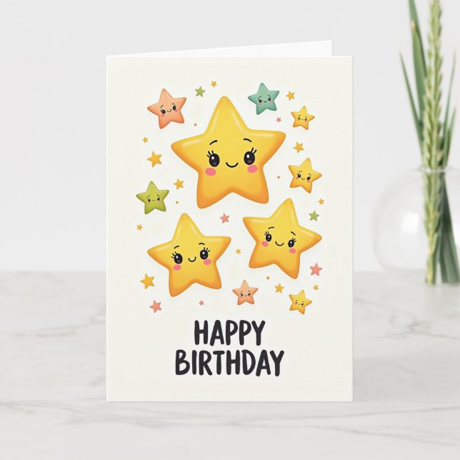 Plush Star Birthday Card (Front)