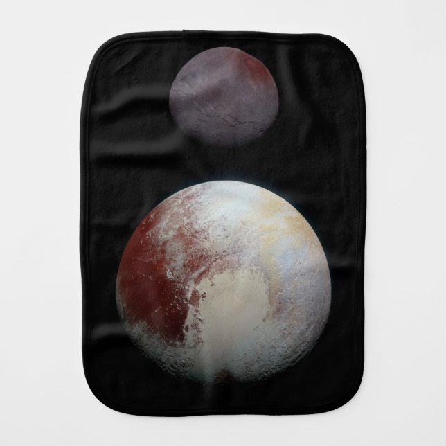 Pluto & Charon 9th or Dwarf Planet Solar System Baby Burp Cloth (Front)