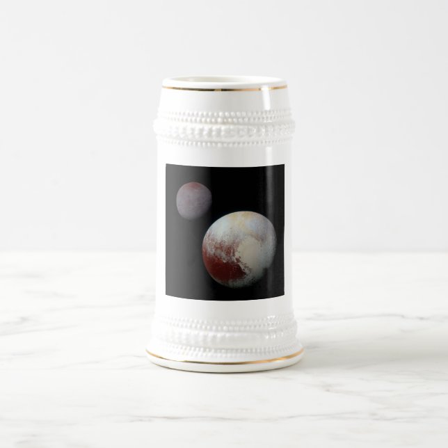 Pluto & Charon 9th or Dwarf Planet Solar System Beer Stein (Center)