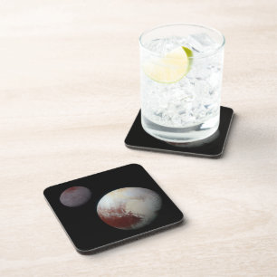 Pluto & Charon 9th or Dwarf Planet Solar System Beverage Coaster