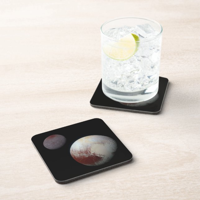 Pluto & Charon 9th or Dwarf Planet Solar System Beverage Coaster (Right Side)
