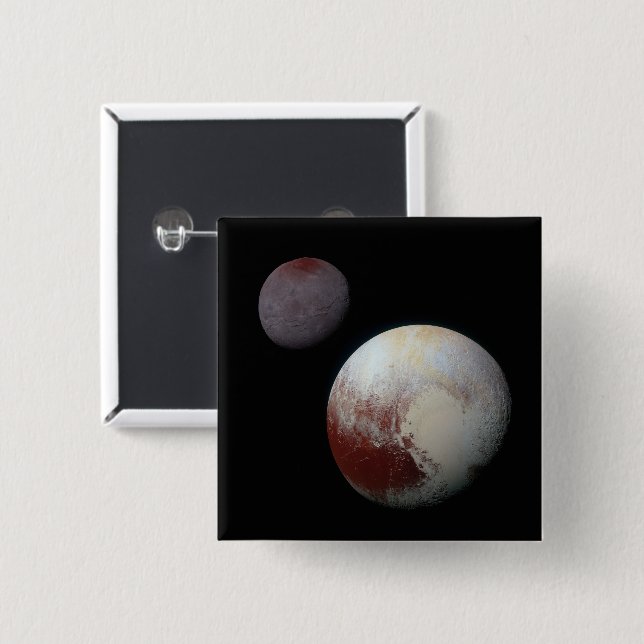 Pluto & Charon 9th or Dwarf Planet Solar System Button (Front & Back)