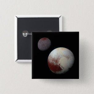 Pluto & Charon 9th or Dwarf Planet Solar System Button