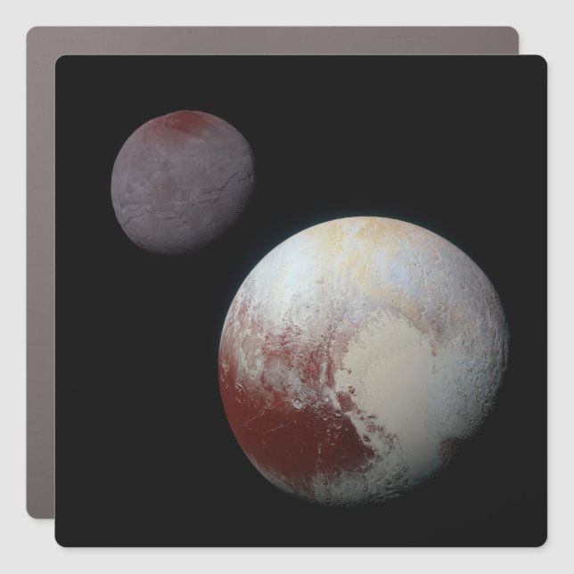 Pluto & Charon 9th or Dwarf Planet Solar System Car Magnet (Front)
