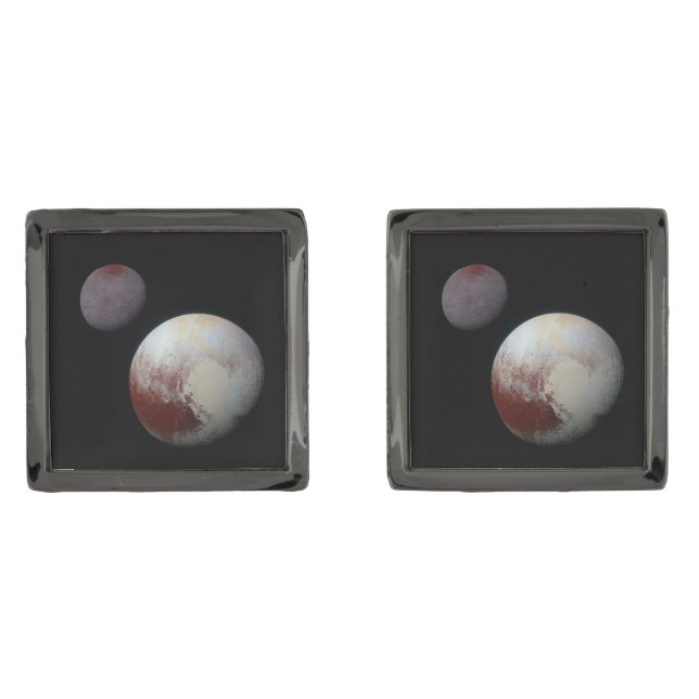 Pluto & Charon 9th or Dwarf Planet Solar System Cufflinks (Front)