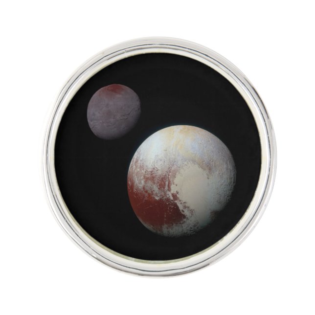 Pluto & Charon 9th or Dwarf Planet Solar System Lapel Pin (Front)