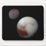Pluto & Charon 9th or Dwarf Planet Solar System Mouse Pad<br><div class="desc">Pluto and its largest moon, Charon, are an intriguing duo in the far reaches of our solar system. Nicknamed a "double dwarf planet system" because of Charon's unusual size relative to Pluto (nearly half its diameter), they are locked in a cosmic dance where they eternally face each other, creating a...</div>