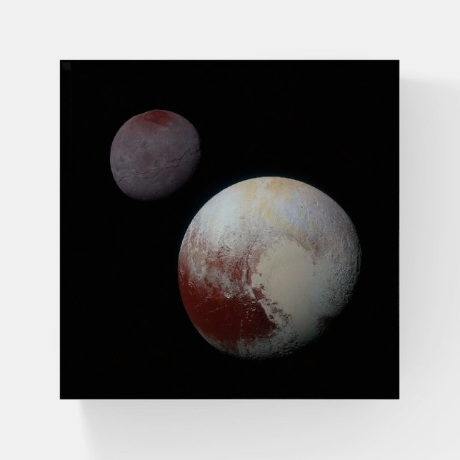 Pluto & Charon 9th or Dwarf Planet Solar System Paperweight (Front)