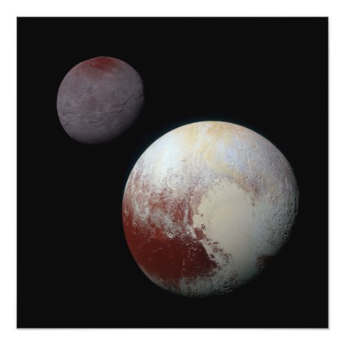 Pluto  Charon 9th or Dwarf Planet Solar System Photo Print