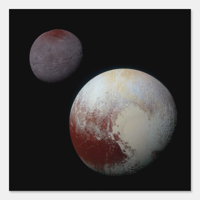 Pluto & Charon 9th or Dwarf Planet Solar System Sign (Front)