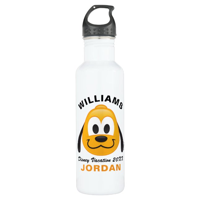 Pluto Emoji | Family Vacation and Year Stainless Steel Water Bottle (Front)