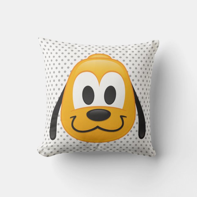 Pluto Emoji Throw Pillow (Front)