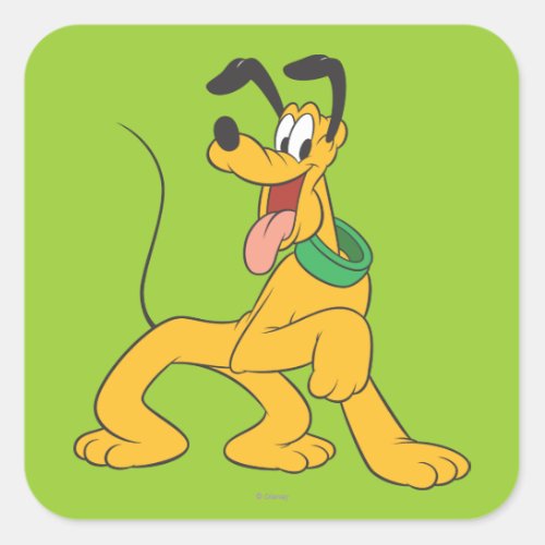 Pluto  Excited Square Sticker