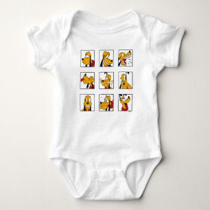 Pluto Expression Grid Baby Bodysuit
