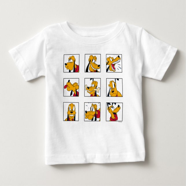 Pluto Expression Grid Baby T-Shirt (Front)
