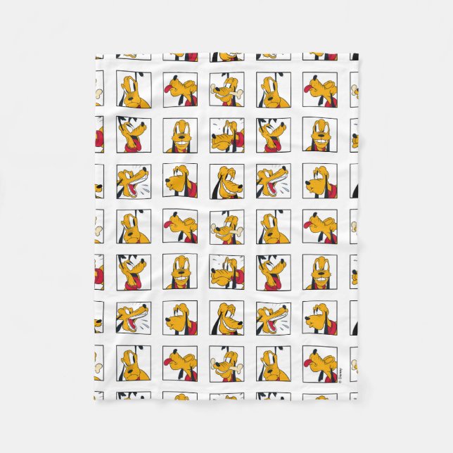 Pluto Expression Grid Fleece Blanket (Front)